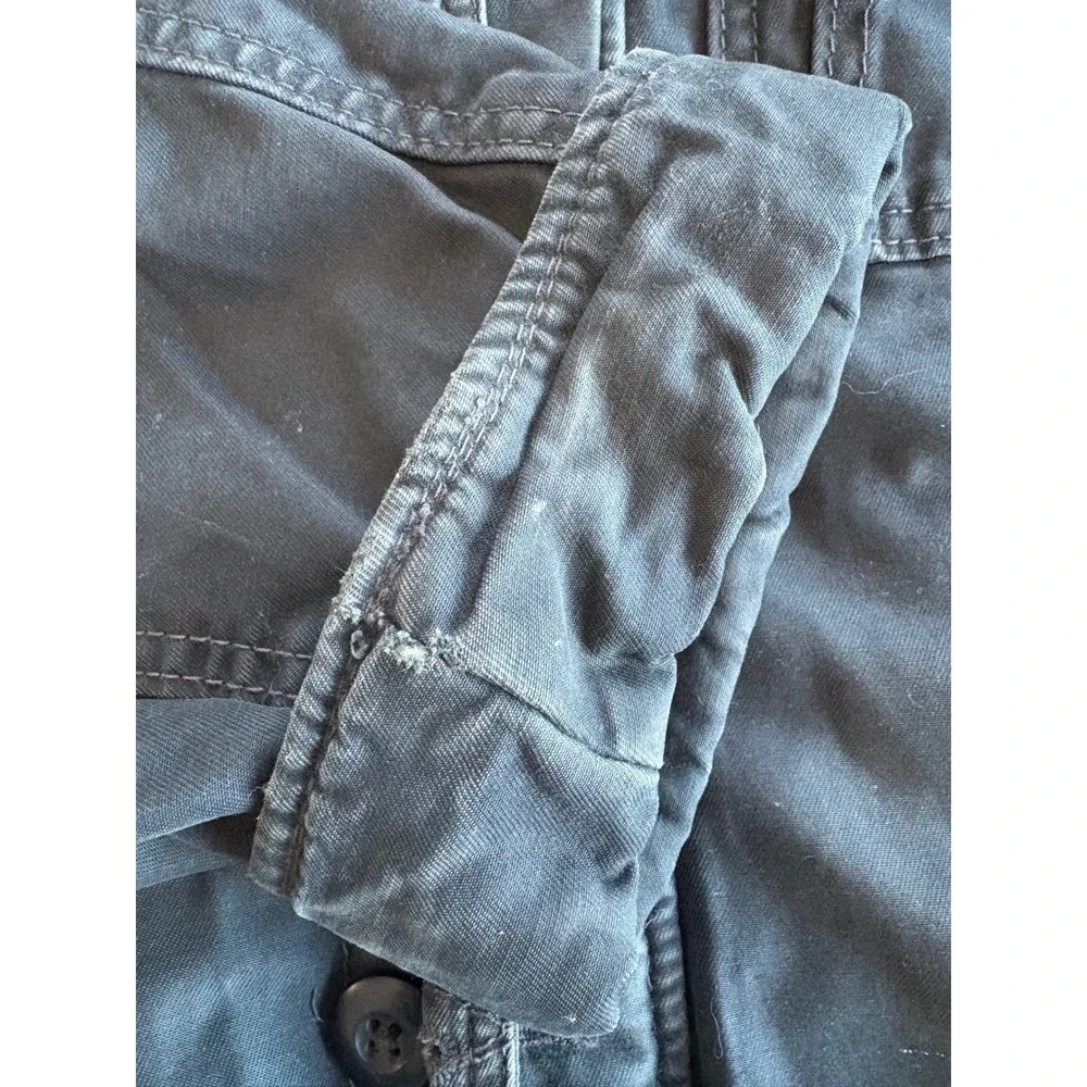 VTG Hollister Mens Medium Y2K Sherpa Lined Canvas Jacket Charcoal Grunge Trucker